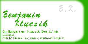 benjamin klucsik business card